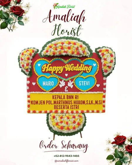 Papan Bunga Pernikahan Monggol